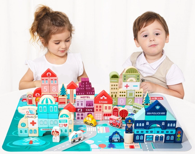 Wooden Educational City Set by Ecotoys