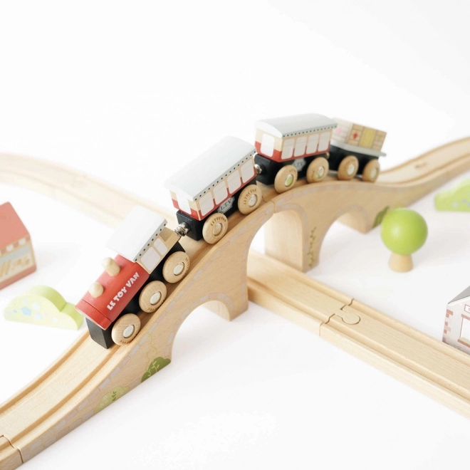 Wooden Railway Set for Kids