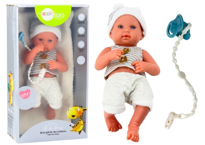 Baby Doll with White and Gray Outfit