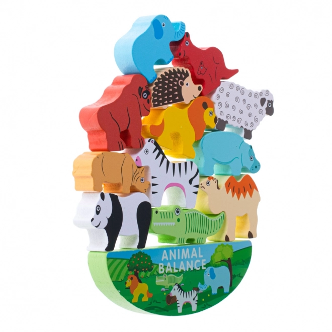 Balancing Safari Animals Wooden Puzzle