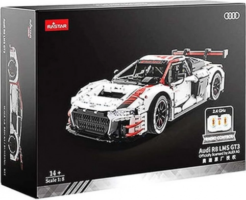 RC Car Building Kit Audi R8 1:8 by Rastar with 3322 Pieces