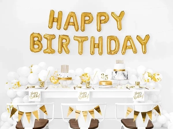 Metallic Foil Balloon Happy Birthday Gold