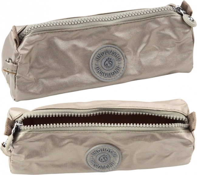 School Pencil Case Single Compartment Silver