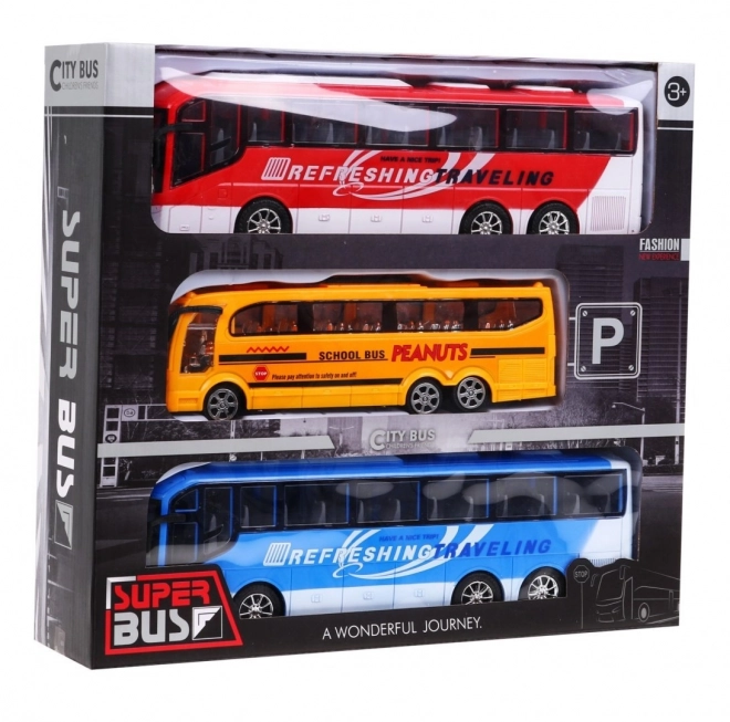 Set of Colorful Toy Buses for Kids