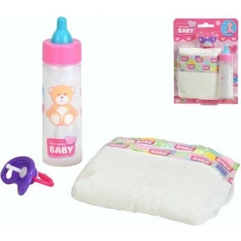 New Born Baby Set With Bottle, Pacifier, And Diaper