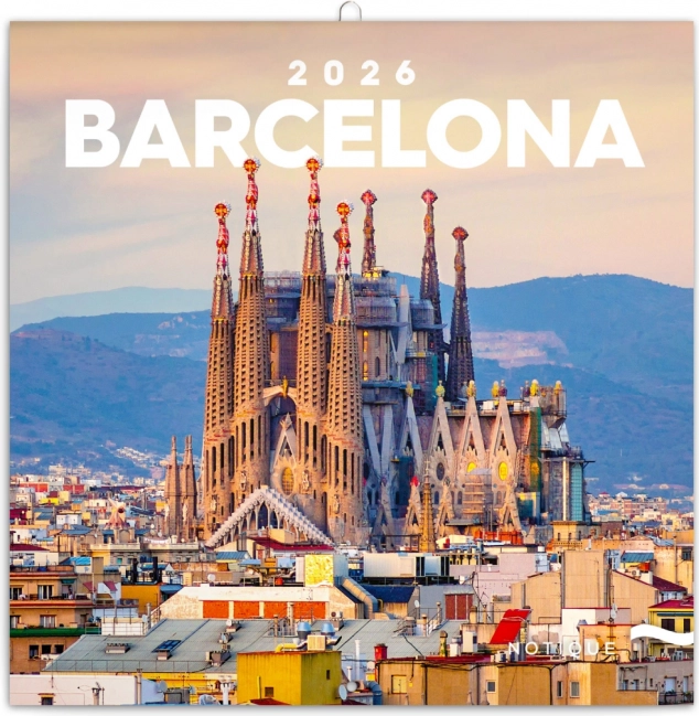 Fali naptár Barcelona 2026, 30 x 30 cm