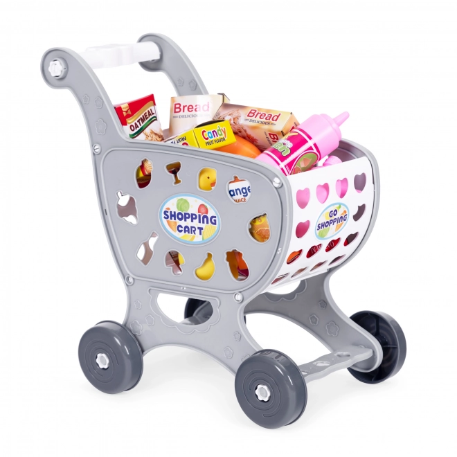 Children's Gray Shopping Cart with 18 Accessories