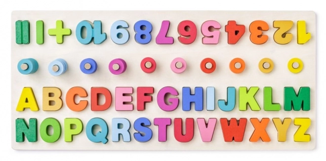 Educational board with letters and numbers