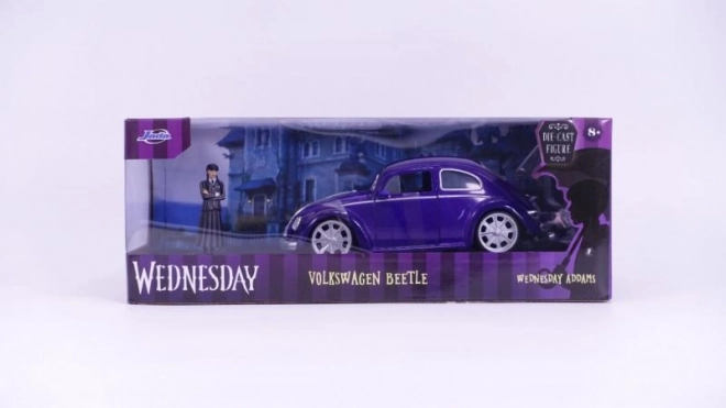 Wednesday Addams VW Beetle Toy with Figure