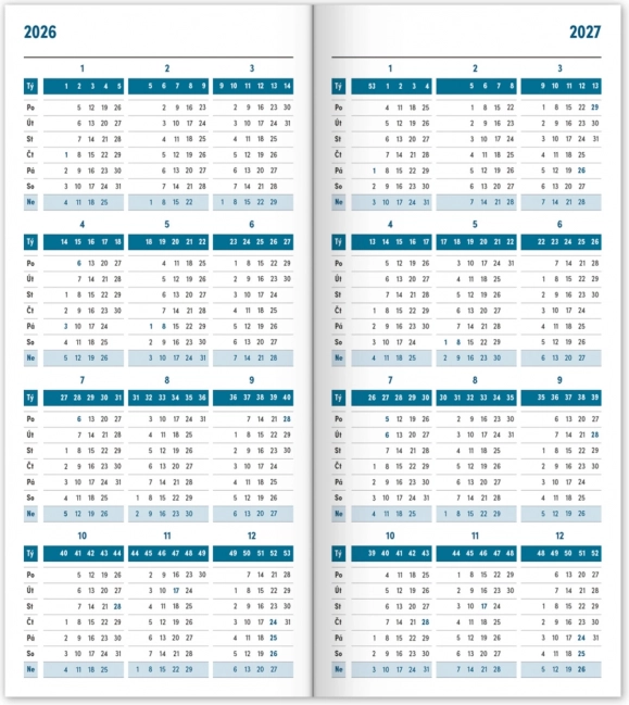 Kapesní agenda Blauw 2026