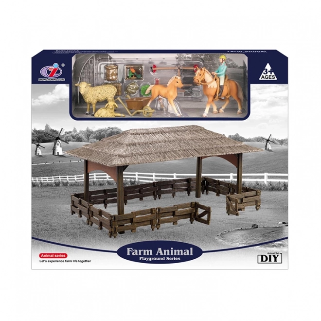 Farm Set with Horse, Foal, and Accessories