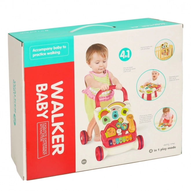 Interactive Baby Walker with Activity Table 4-in-1