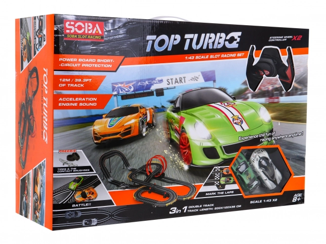 Large Racing Track Top Turbo for Kids with Remote-Controlled Cars