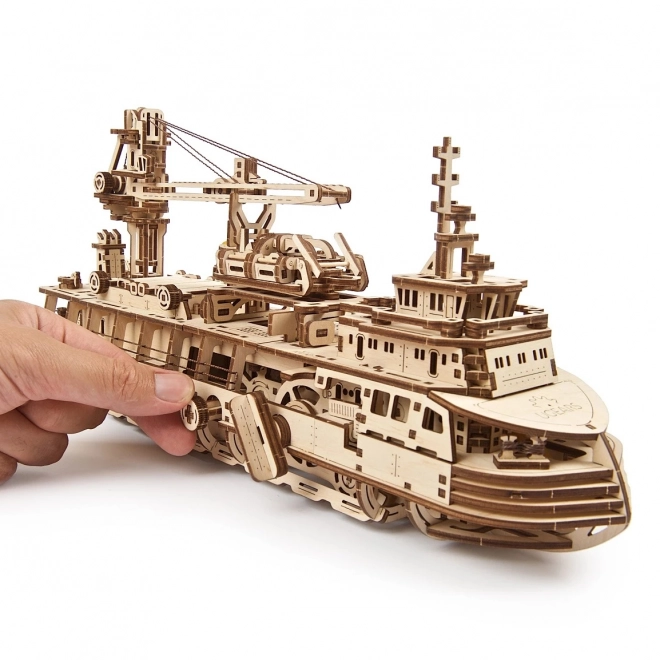 Ugears 3D Puzzle Research Steamboat