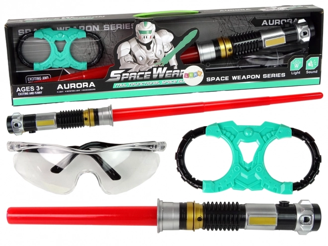 Space Toy Lightsaber with Protective Glasses