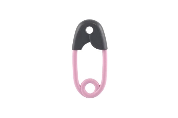 Baby Rattle Safety Pin Gray-Pink