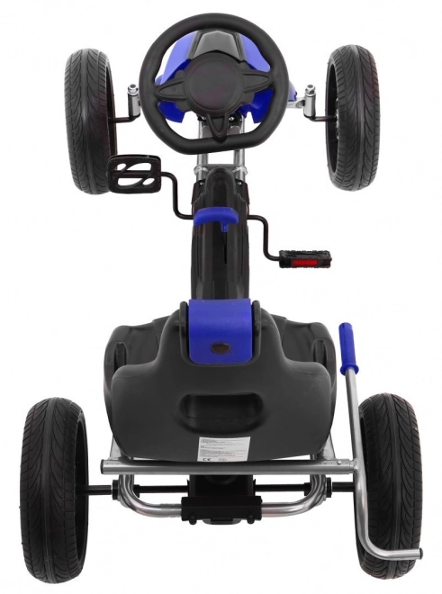 Grand Ride Pedal Go-Kart for Kids 3+ Blue + EVA Wheels + Adjustable Seat + Hand Brake