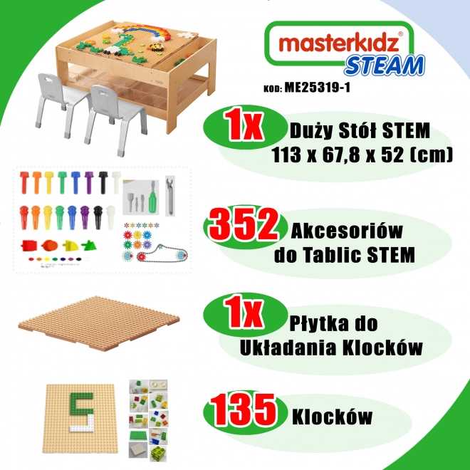 Masterkidz Wooden Educational Table with Accessories STEM Wall