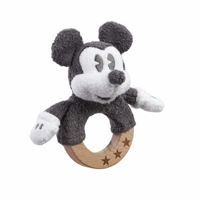 Mickey Mouse Wooden Plush Rattle