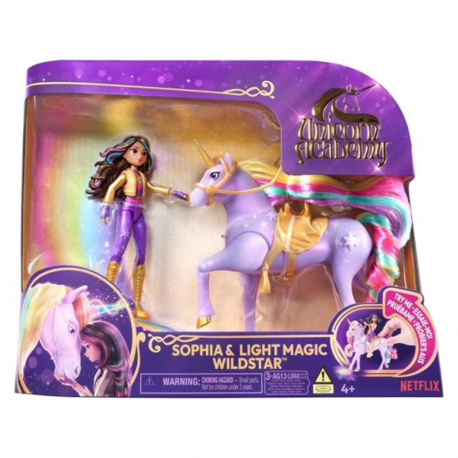 Unicorn Academy Light-Up Unicorn and Sophia Figure 11cm