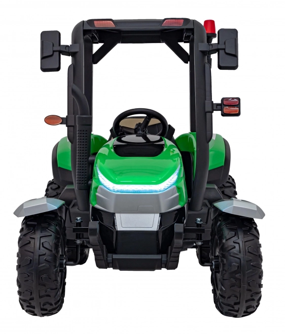 Dětský traktor s přívěsem zelený
