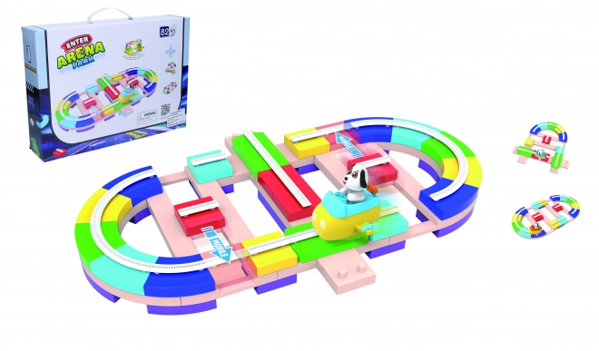 Race Track Building Set with Dog Figure