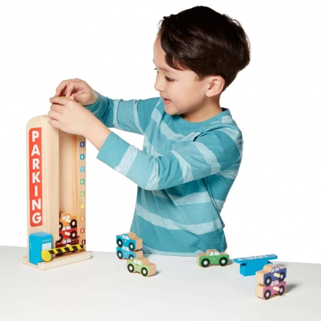 Wooden Parking Tower Playset with Cars