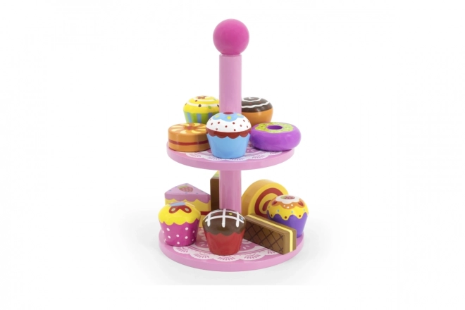 Wooden Dessert Play Set with Stand