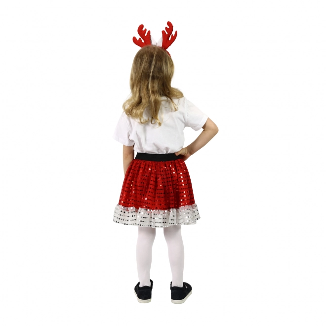 Christmas Reindeer Headband and Tutu Skirt for Girls