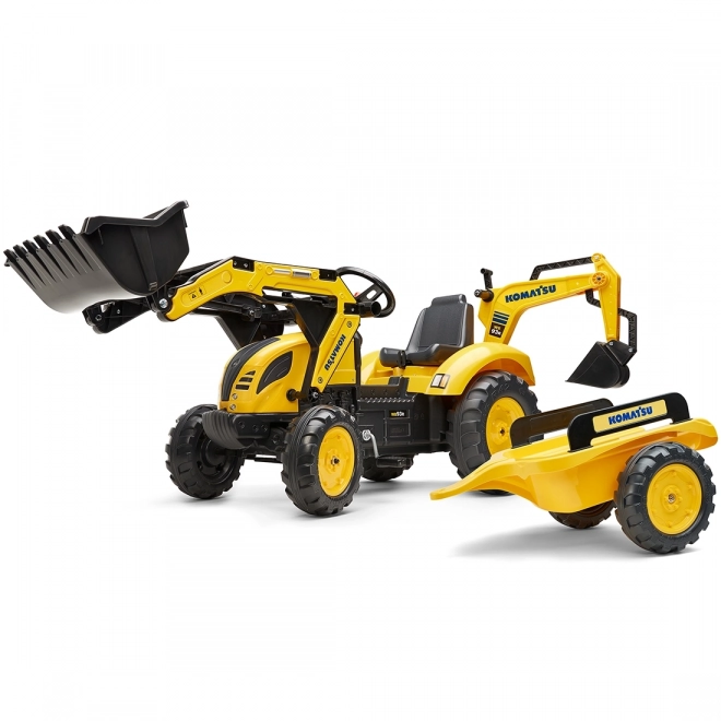 Pedal Tractor Komatsu with Front and Rear Bucket and Roller