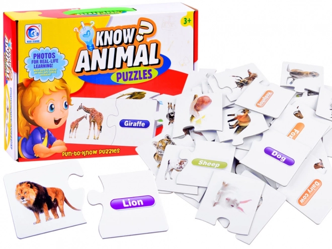 Educational English Animal Puzzle Set