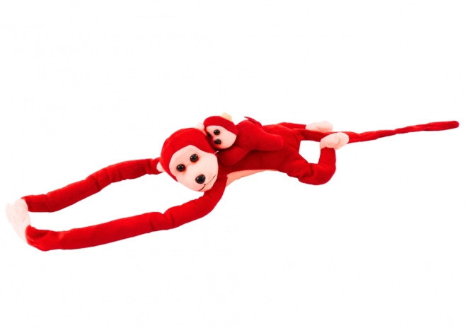 Plush Monkey with Baby Red 90 cm