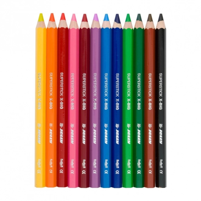 Large Coloring Crayons X-Big Jolly 12 Colors