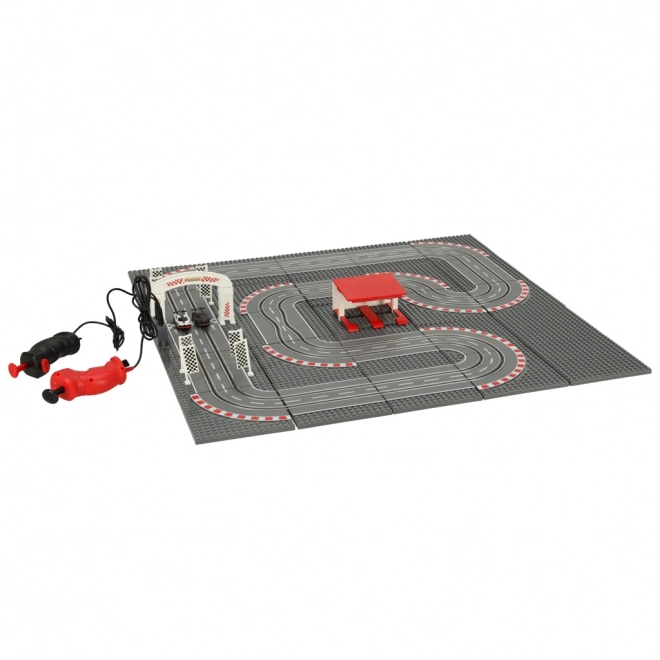 Electric Police Race Car Track and Building Blocks Set