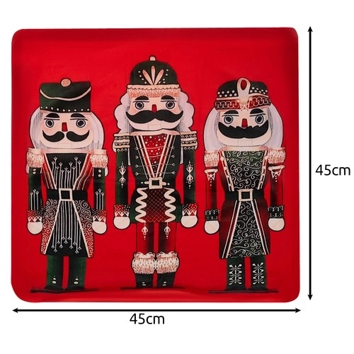 Plush Cushion Cover 40x40 cm Nutcracker Holiday Design