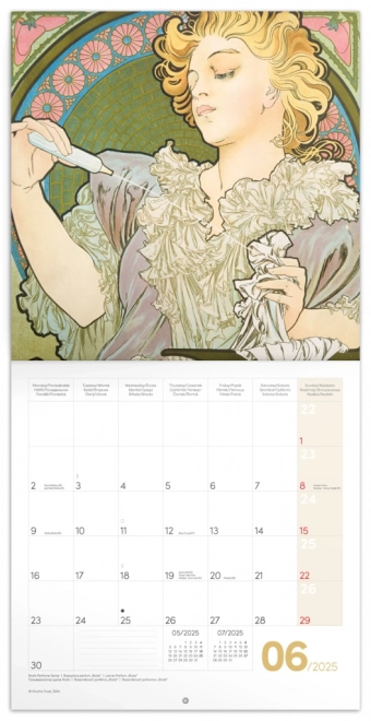 Notique Art Calendar Alfons Mucha 2025