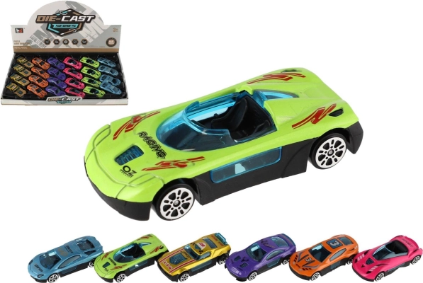 Mini raceautootje metaal/kunststof 7 cm met vrijloop