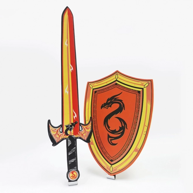 Foam Sword and Shield with Dragon Motif