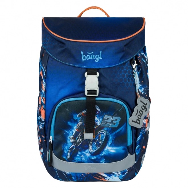 Baagl School Backpack Airy Motorcycle