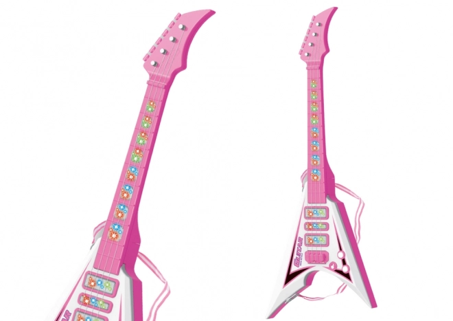 Electric Guitar for Kids with Lights and Melodies Pink