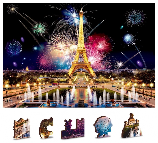 Wooden Puzzle Night Paris 2in1