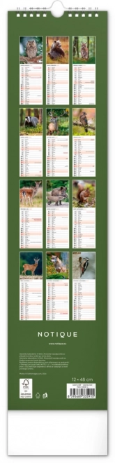 Wall Calendar with Forest Wildlife 2025