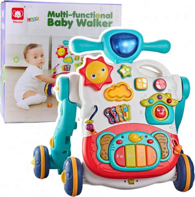 Girello e cavalcabile interattivo 3 in 1 blu
