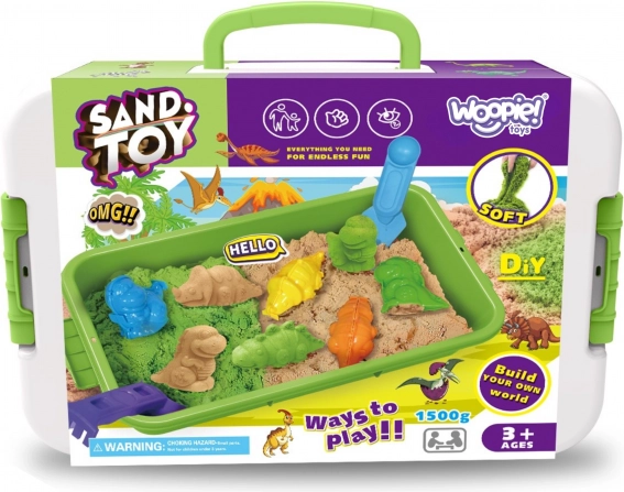 Kinetisch zand WOOPIE 1,5 kg ZOO Safari set met vormpjes