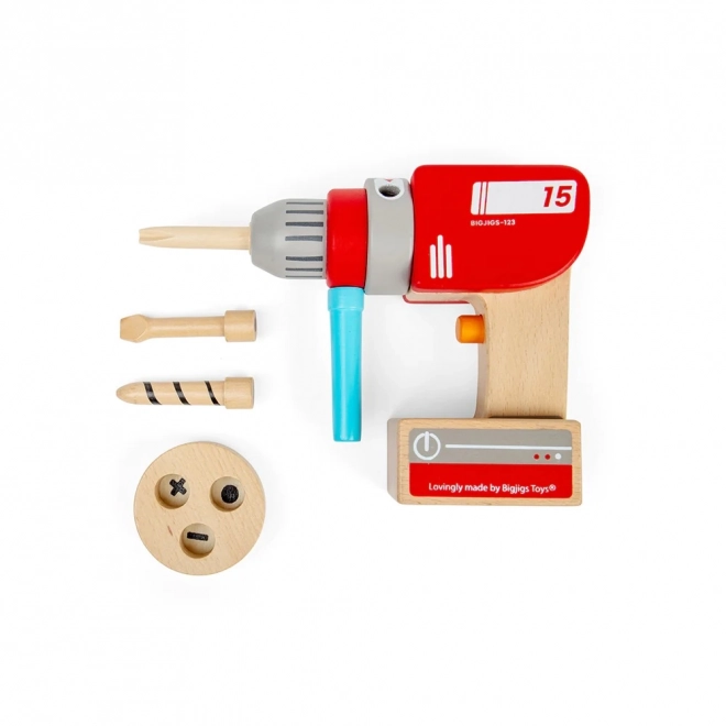 Wooden Toy Drill by Bigjigs Toys