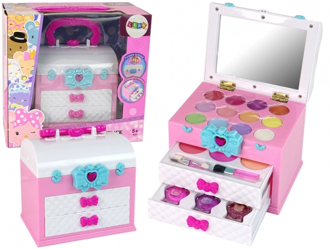 Beauty Case Set Pink White