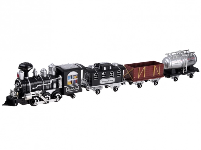 Remote Controlled Train Set with Locomotive and Carriages