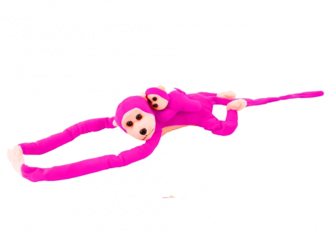 Plush Monkey Toy with Baby and Sound Feature