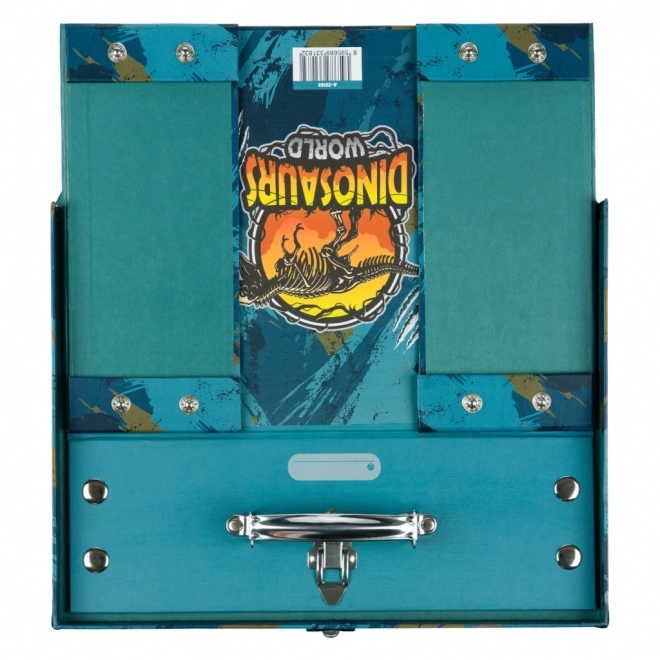 Foldable School Case With Metal Dinosaurs World