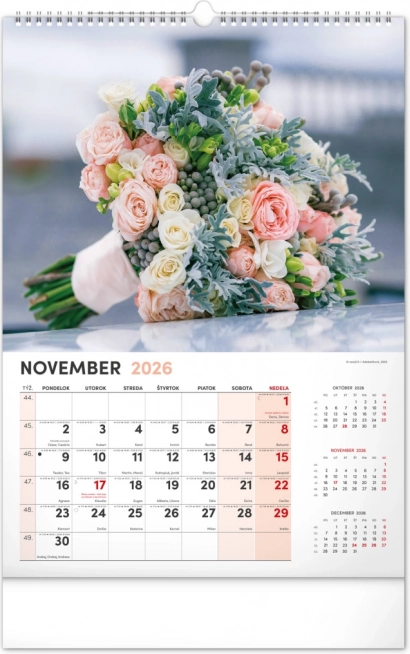 Wall Calendar Flowers 2026